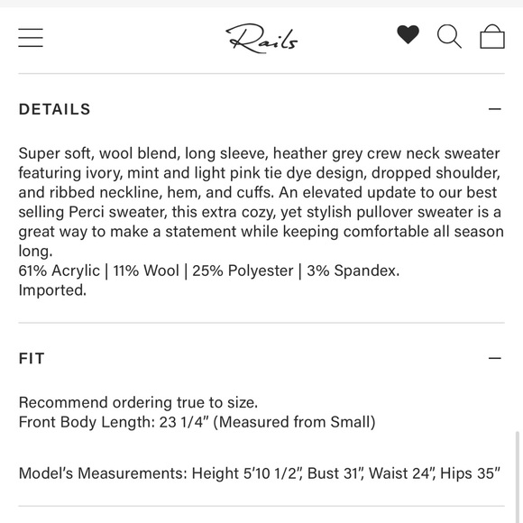 Rails NWT Virgo Crewneck Sweater | Size Small - Picture 7 of 12